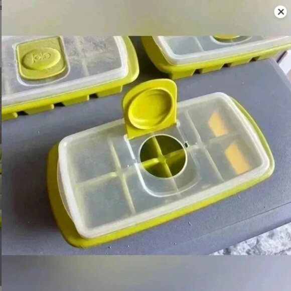 Set of 3 Joie 8 Compartment Snack Tray With Vented Lid Olive Green - Picture 4 of 5